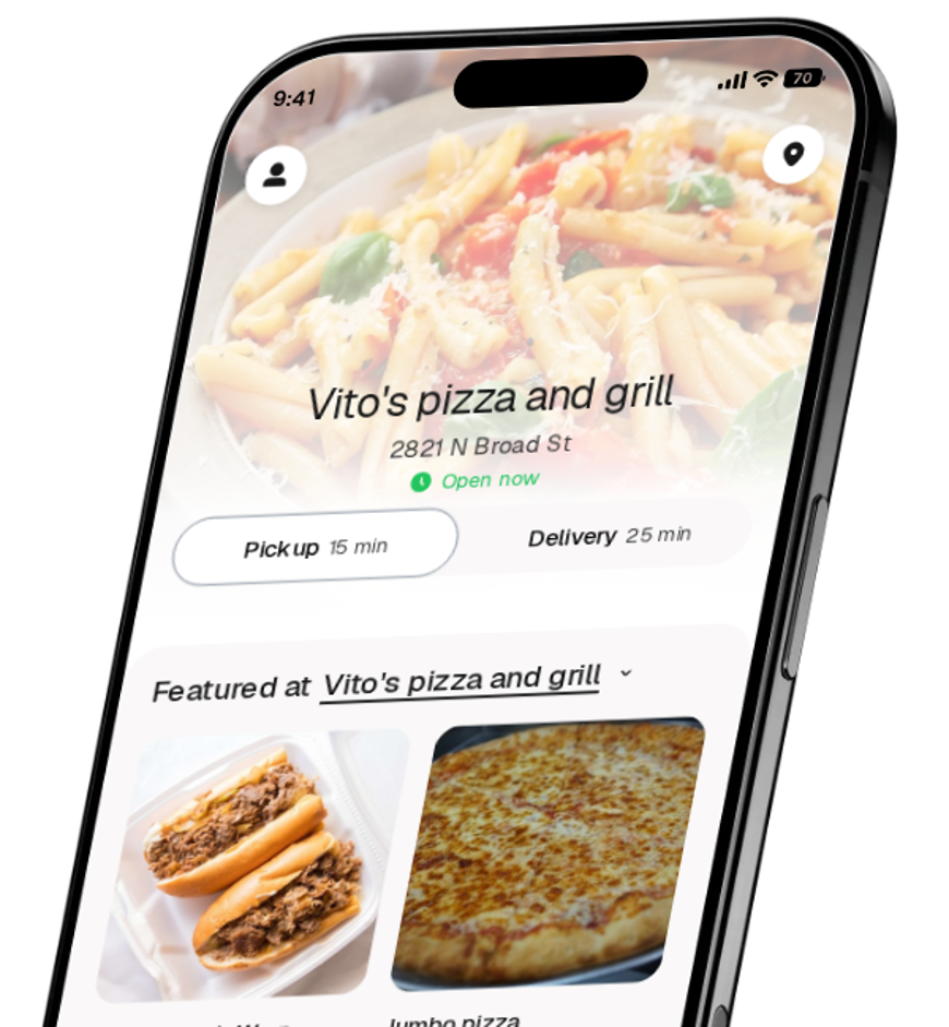 Vito's pizza and grill app preview
